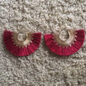 Red tassel earrings